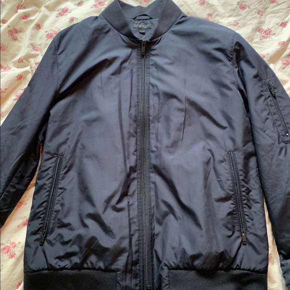 Cos Bomber Jacket Mens Navy Size Large 